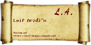 Leif Arzén névjegykártya